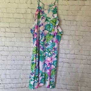 Lilly Pulitzer Billie Ruffle Dress Mermaid In the Shade Print EUC Size large